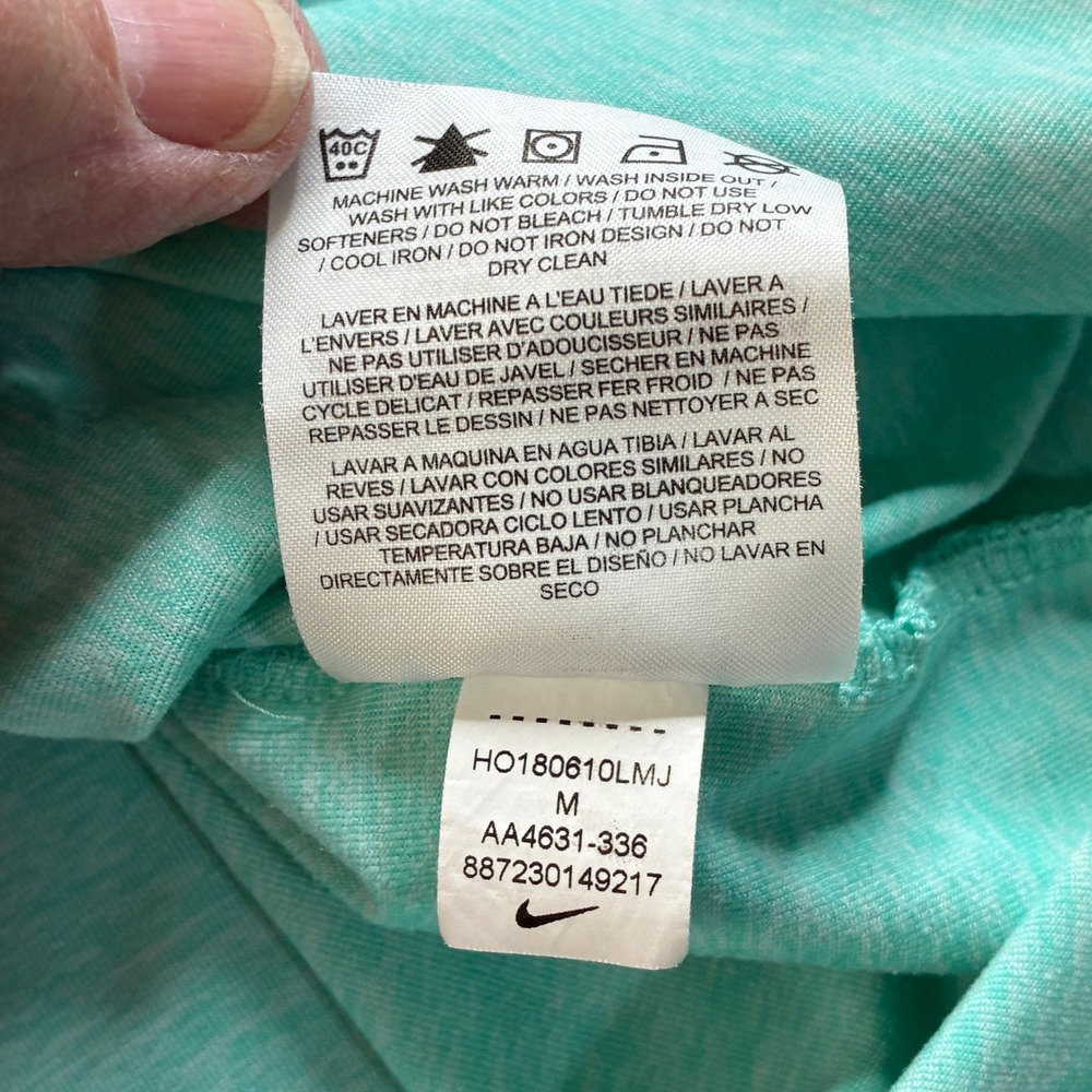 Nike Running Dri-FIT Womens Quarter Zip Pullover Teal Heather Thumbholes Medium - Picture 16 of 16